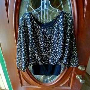 Fashion Blv Black/Tan Top Size M